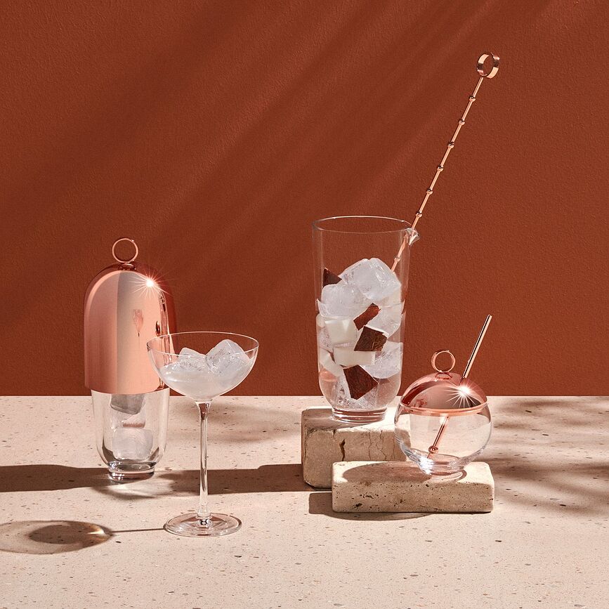 Hepburn Verre à Mélange avec cuillère à mélanger, Set 2 pièces