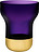 Jarrón Contour, 25 cm, morado con base dorada