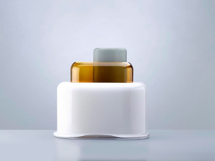 Jarrón Layers L, ámbar