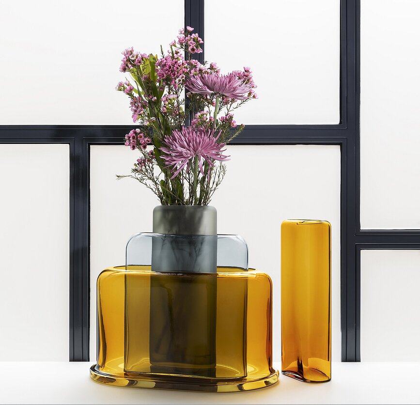 Layers Vase S, ambré