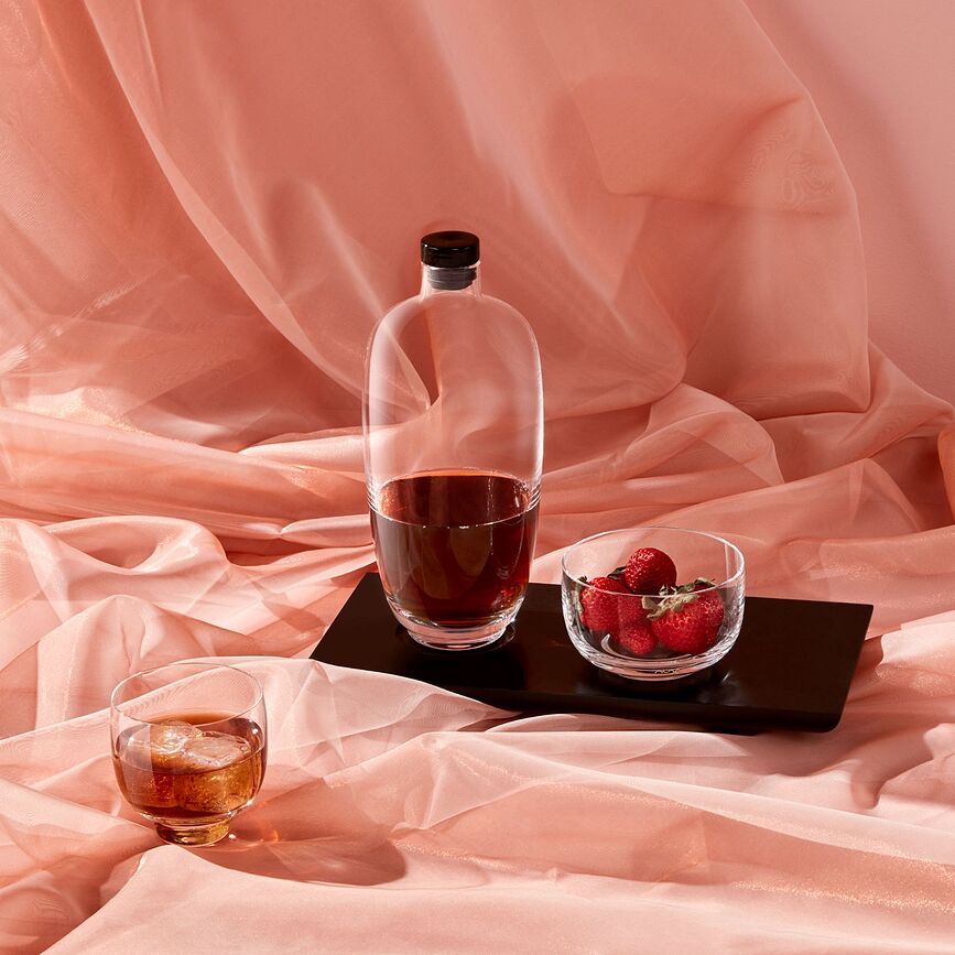 Malt Καράφα για Ουίσκι με ξύλινο δίσκο, 1,1 L, Σετ 2 τεμαχίων