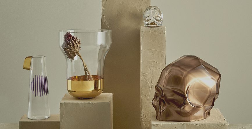 Memento Mori Figura lobanja, velikost L, bakrena