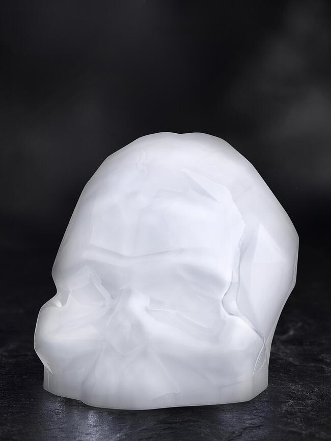 Memento Mori Figurine Décorative crâne, taille L, cuivrée