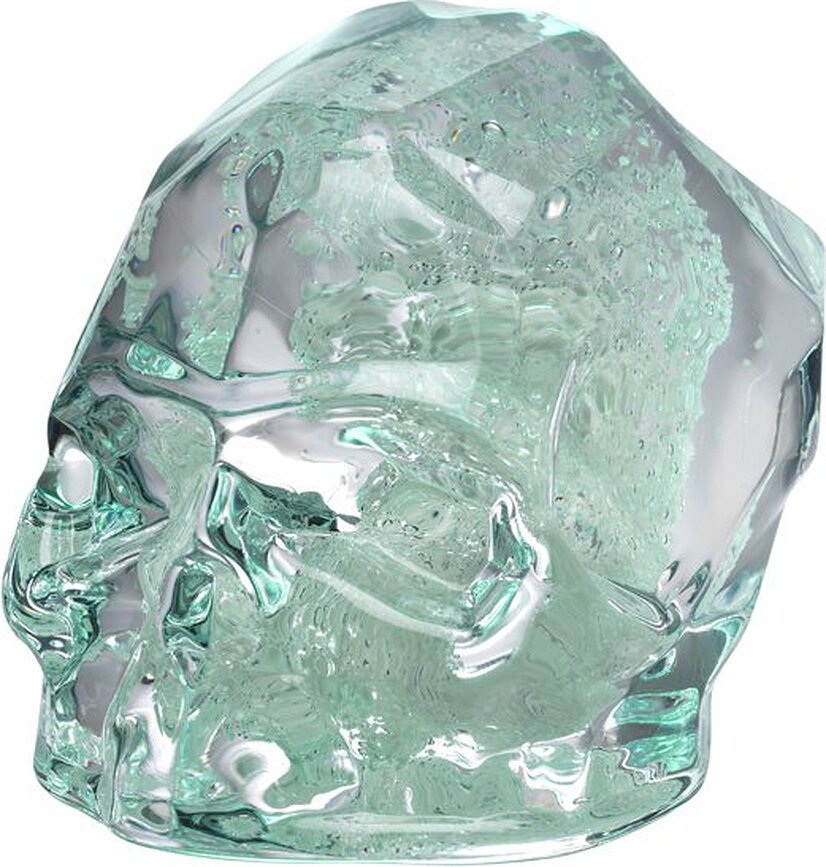 Memento Mori Figurine décorative Crâne, taille S, vert irisé