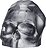 Memento Mori Kleine dekorative Figur L Schädel silberfarben
