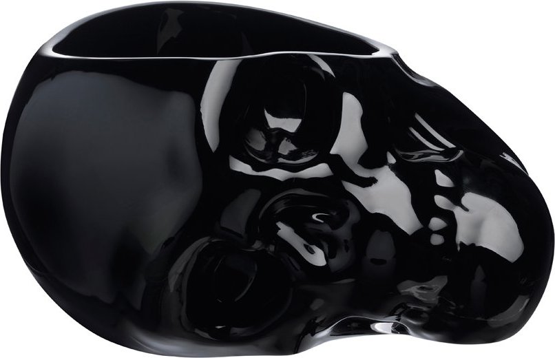 Memento Mori Schale 13 cm Schädel schwarz