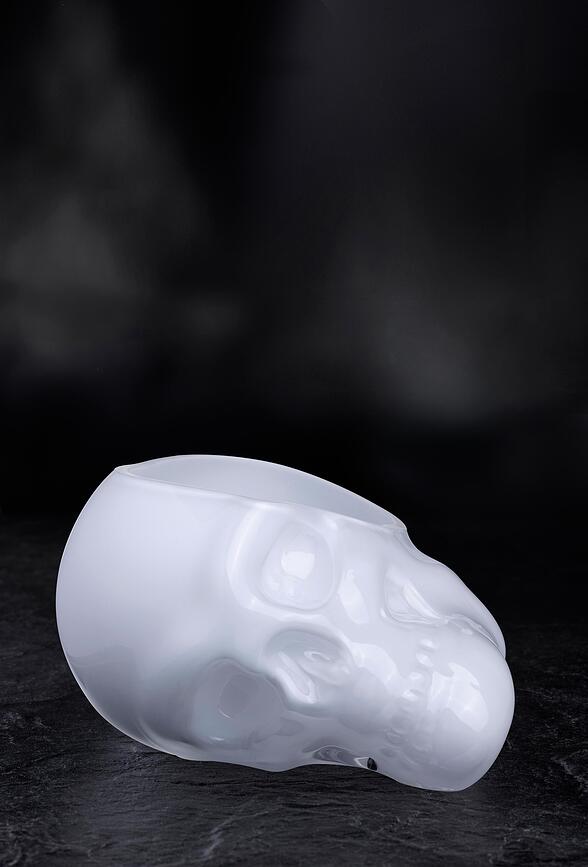 Memento Mori Skleda lobanja, 24 cm, bela