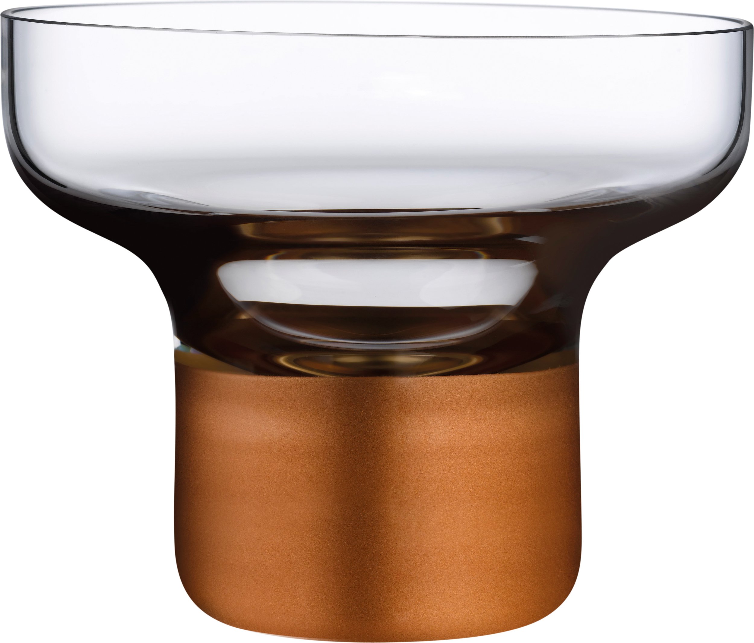 Miseczka Contour 13 cm transparentna z miedzianą podstawą