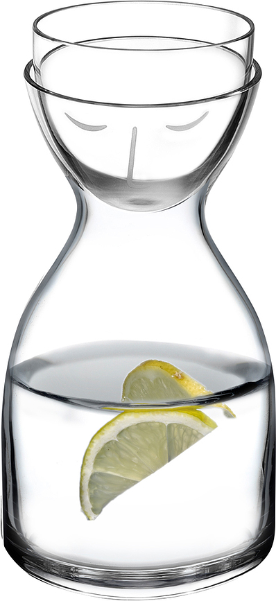 Mr. & Mrs. Carafe à Eau et Verre 850 ml, transparente, Set 2 pièces