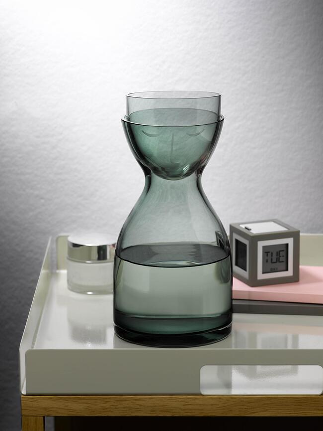 Mr. & Mrs. Carafe à Eau et Verre 850 ml, transparente, Set 2 pièces