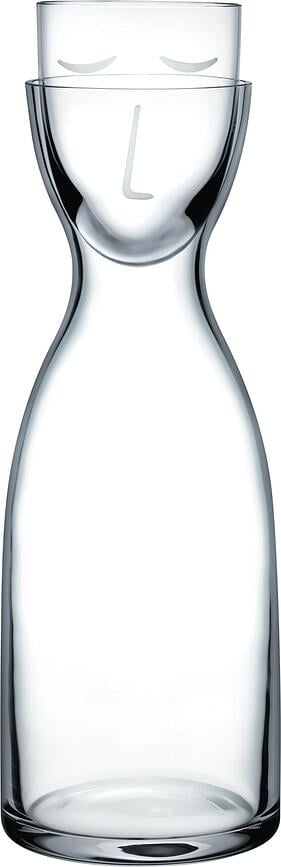 Mr. & Mrs. Carafe à Eau avec Verre, 700 ml, transparente, Set 2 pièces