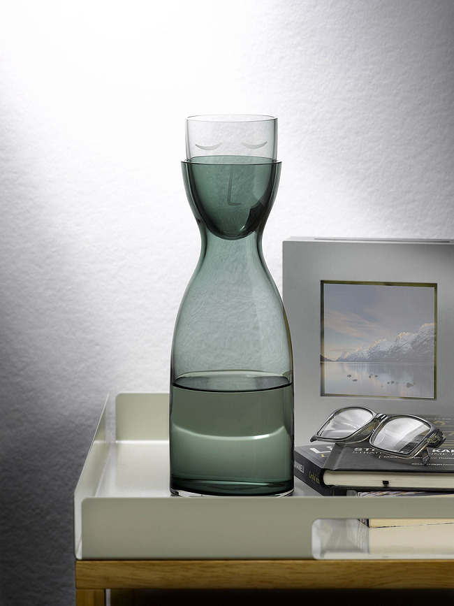 Mr. & Mrs. Karafa za vodo s kozarcem, 700 ml, prozorna, 2-delni set