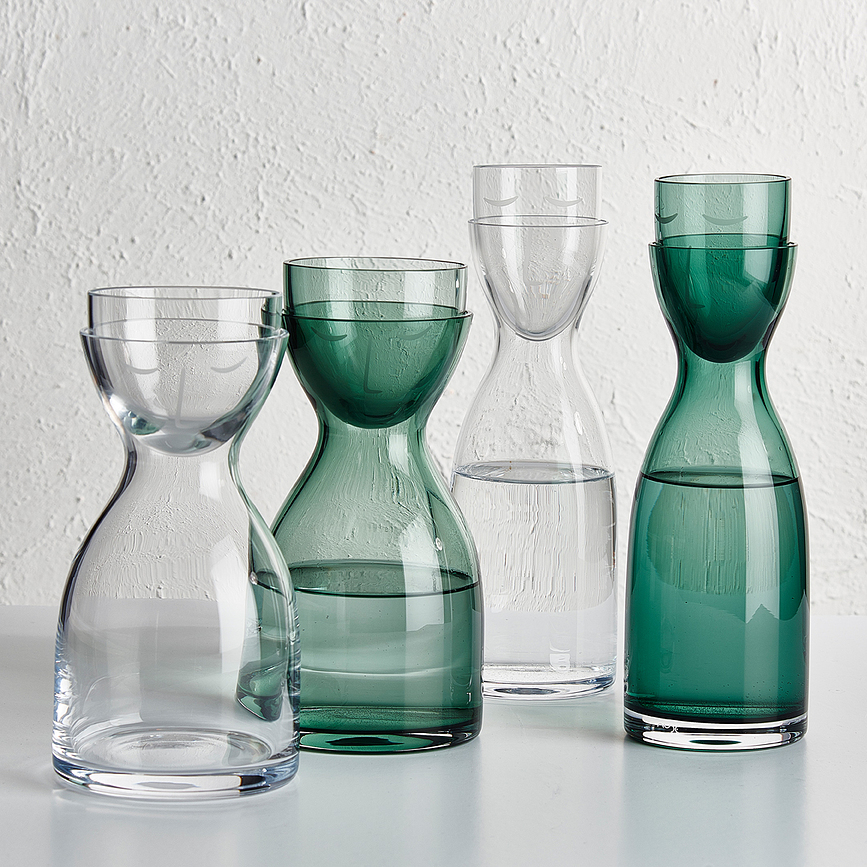 Mr. & Mrs. Καράφα με Ποτήρι, 850 ml, διάφανη, 2 τμχ