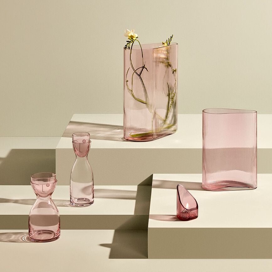 Mr. & Mrs. Carafe à Eau avec Verre, 700 ml, transparente, Set 2 pièces