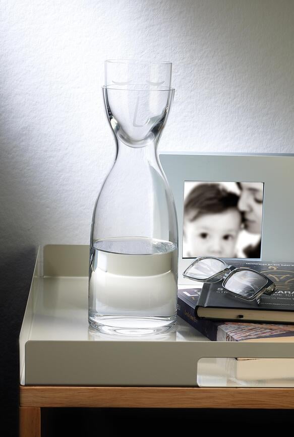 Mr. & Mrs. Carafe à Eau avec Verre, 700 ml, transparente, Set 2 pièces