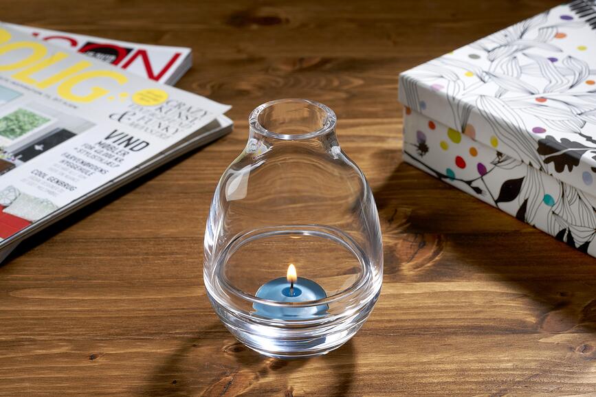 Portavelas para vela de té Eden, gris