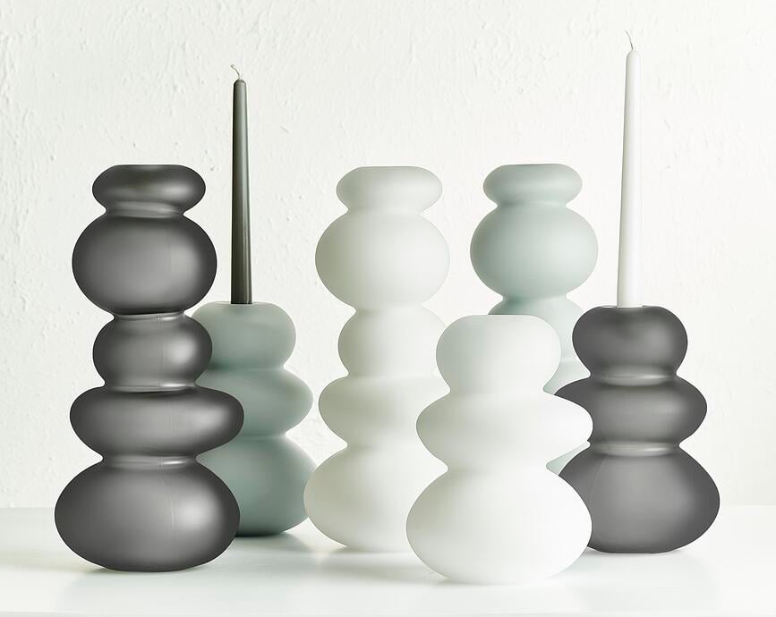 Candelabro para vela clásica Cairn S, ahumado