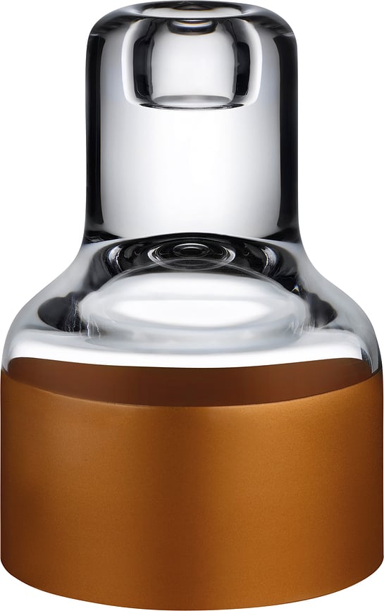 Portavelas para vela clásica Contour, transparente, con base de cobre