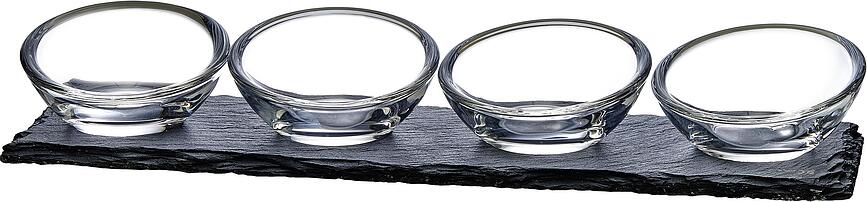 Quartet Μπολ Σερβιρίσματος για σνακ, με δίσκο, Σετ 5 τεμαχίων