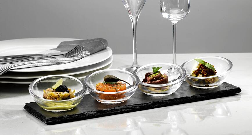 Quartet Service Apéritif avec Plateau, Set 5 pièces