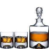 Shade Karaffe für Whisky mit 2 Gläsern 3 El.