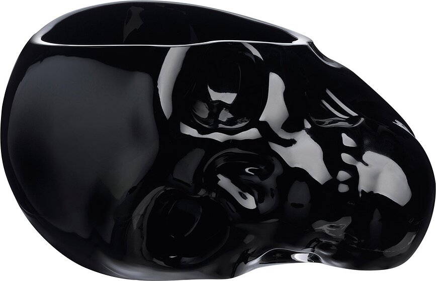 Skål Memento Mori kranium 24 cm sort