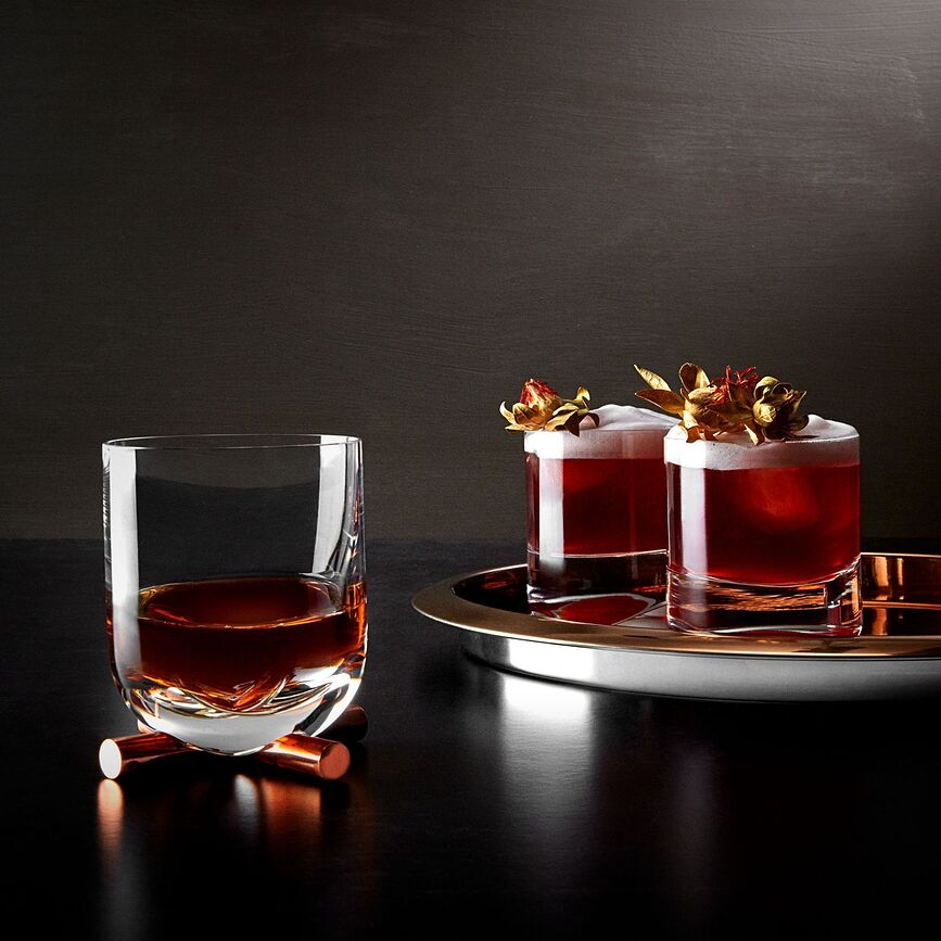 Vaso para whisky Camp, 470 ml, con posavasos