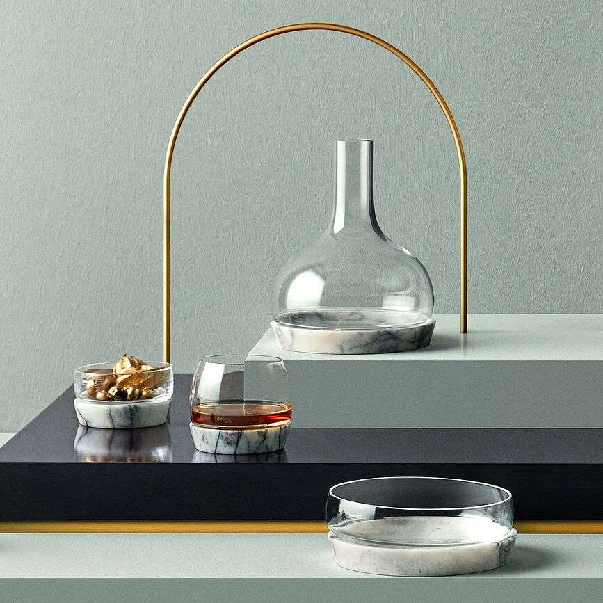 Vaso para whisky Chill, con base de mármol