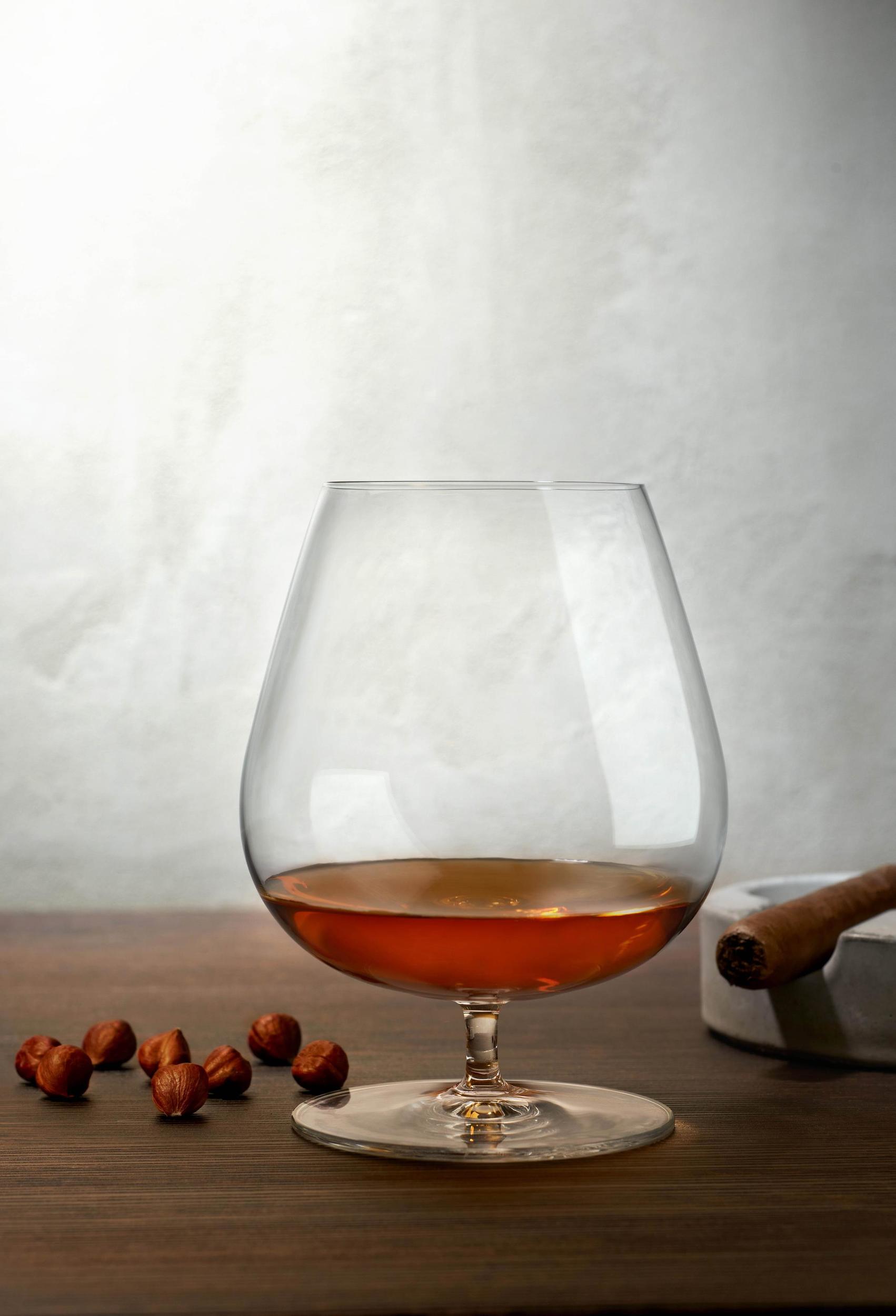 Nude Glass Vintage Cognac Glasses, Set of 4, Lead-Free Crystal on