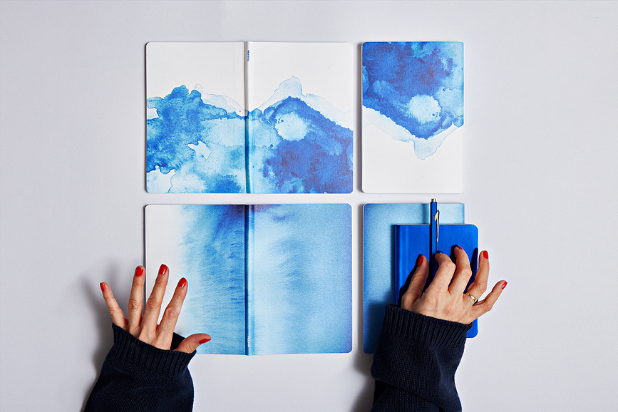 Flow Blue Lake Carnet à points, Taille M, 176 pages, papier 120 g/m²