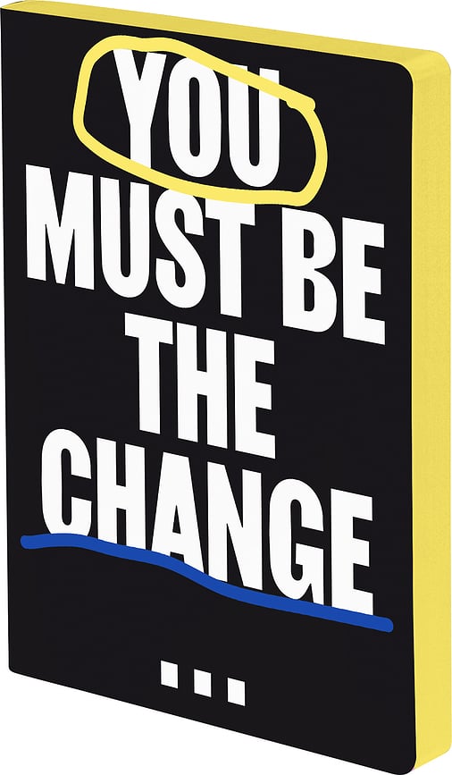 Graphic You Must Be The Change Notizbuch L 256 Seiten gepunktet 120 g/m²