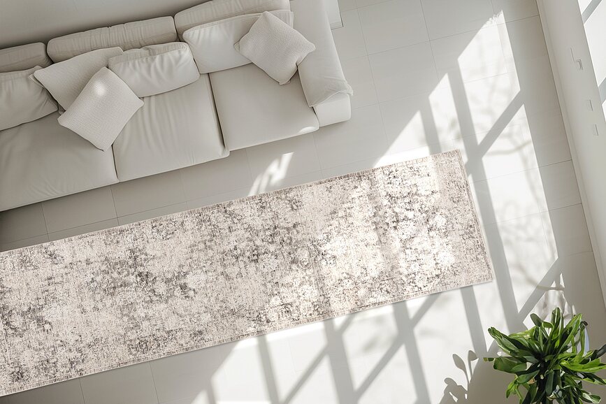 Alfombra de Pasillo Bella 239, 80 x 300 cm, crema