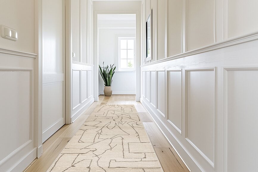 Alfombra de Pasillo Parma 513, 80 x 300 cm, crema