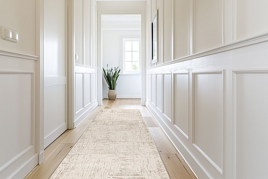 Alfombra de Pasillo Parma 513, 80 x 300 cm, crema