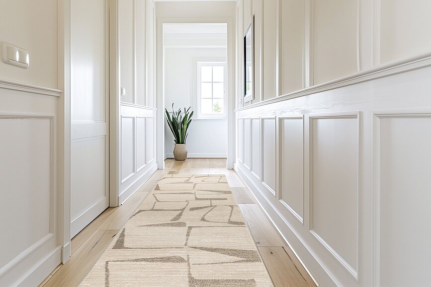 Alfombra de Pasillo Parma 513, 80 x 300 cm, crema