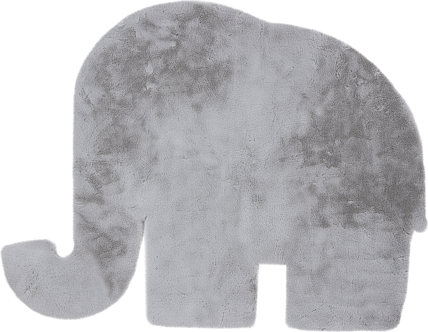 Alfombra Luna, diseño de elefante, plateada