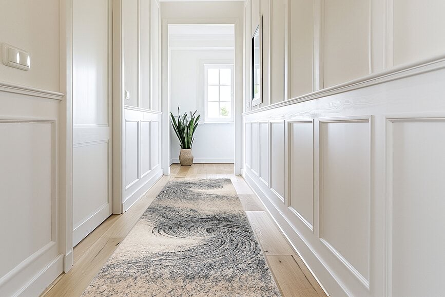 Alfombra de Pasillo Bologna 462, 80 x 300 cm, azul