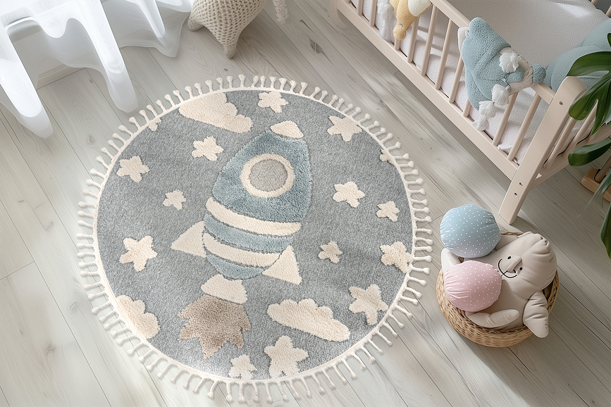 Alfombra redonda Fano Rabbit Heart, 133 cm