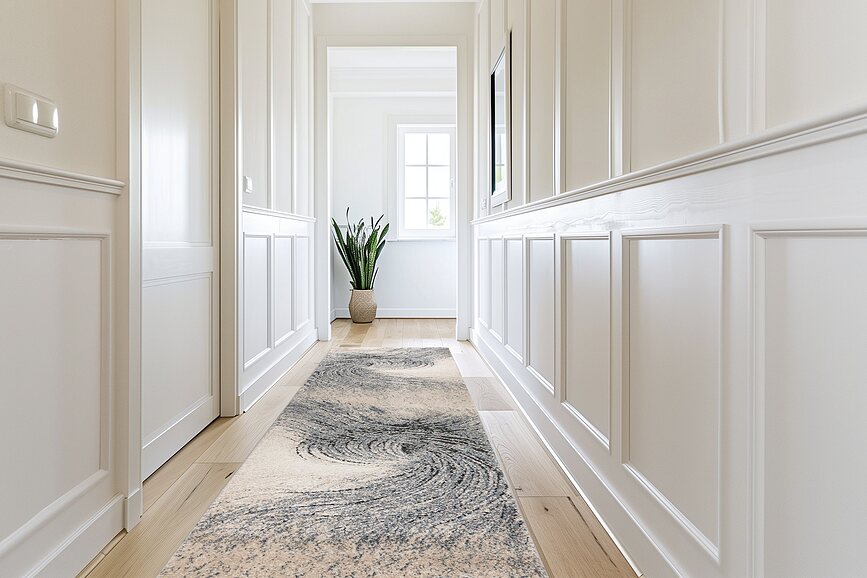 Bologna 462 Tapis de Couloir 80 x 300 cm, bleu