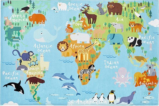Dywan Torino Kids mapa świata 120 x 170 cm