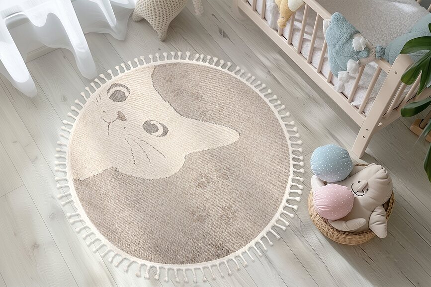 Fano Rabbit Heart Okrogla preproga, 133 cm