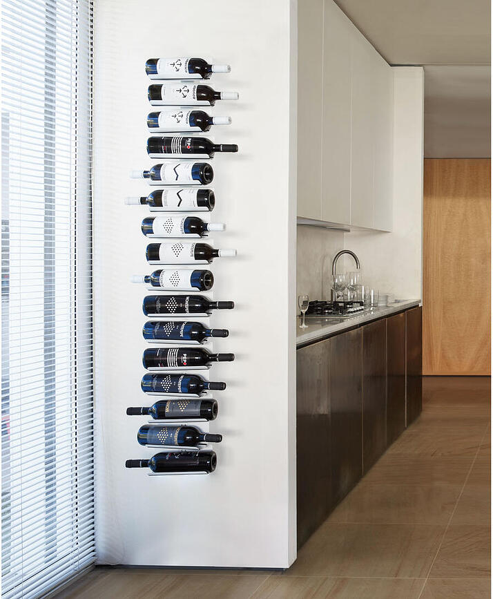 Botellero de pared Ptolomeo, 150 cm, plateado