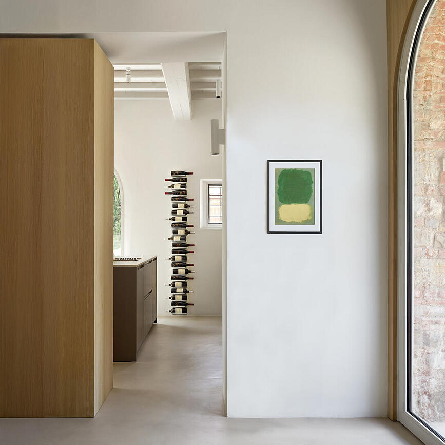 Botellero de pared Ptolomeo, 208 cm, plateado