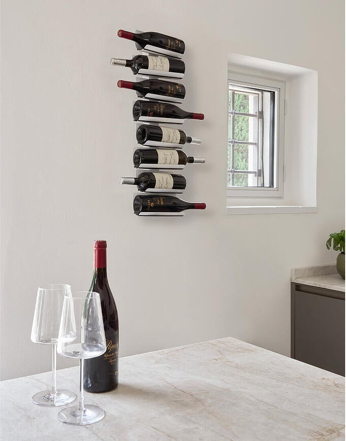 Botellero de pared Ptolomeo, 75 cm, blanco