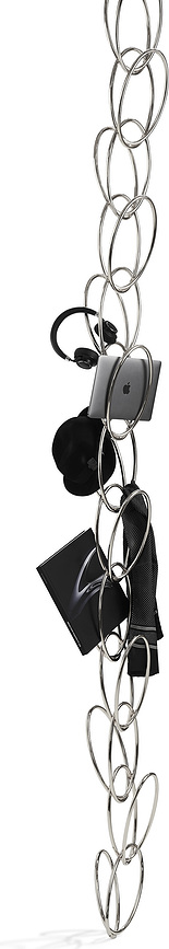 Colgador modular Senzatempo, fijación de pared plateada