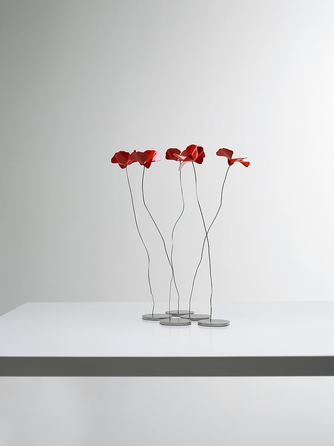 Flor decorativa Papavero Delicato, roja, talla L