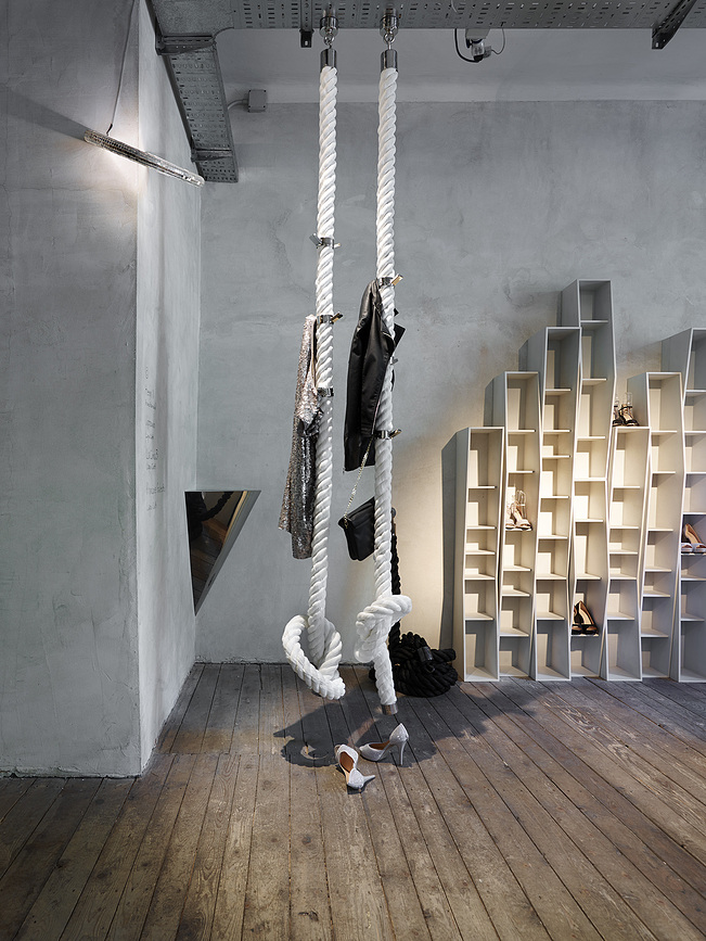 La Cima Porte-manteau mural ou de plafond, beige et argenté