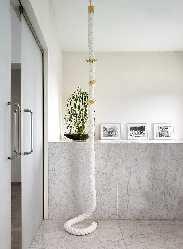 La Cima Porte-manteau mural ou de plafond, beige et argenté