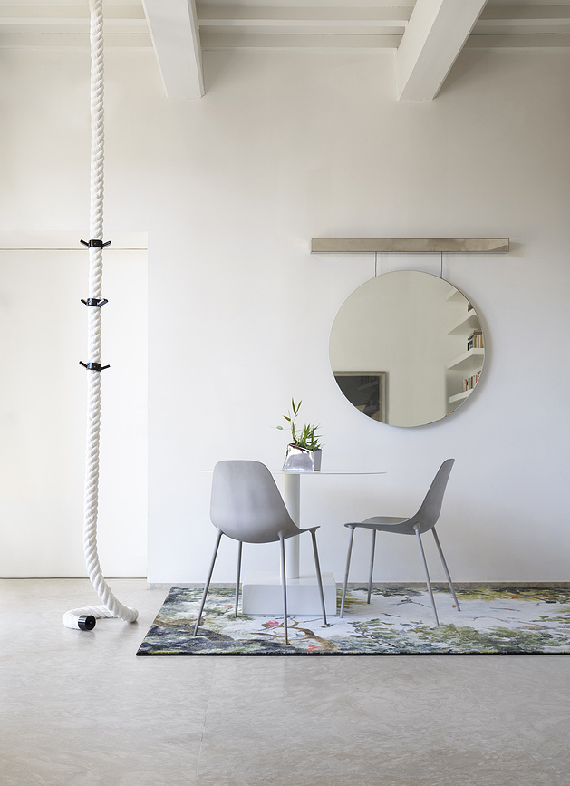 La Cima Porte-manteau mural ou de plafond, beige et argenté