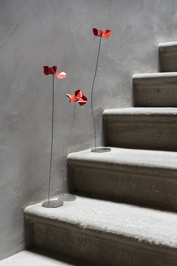 Papavero Delicato Fleur Décorative, taille L, rouge